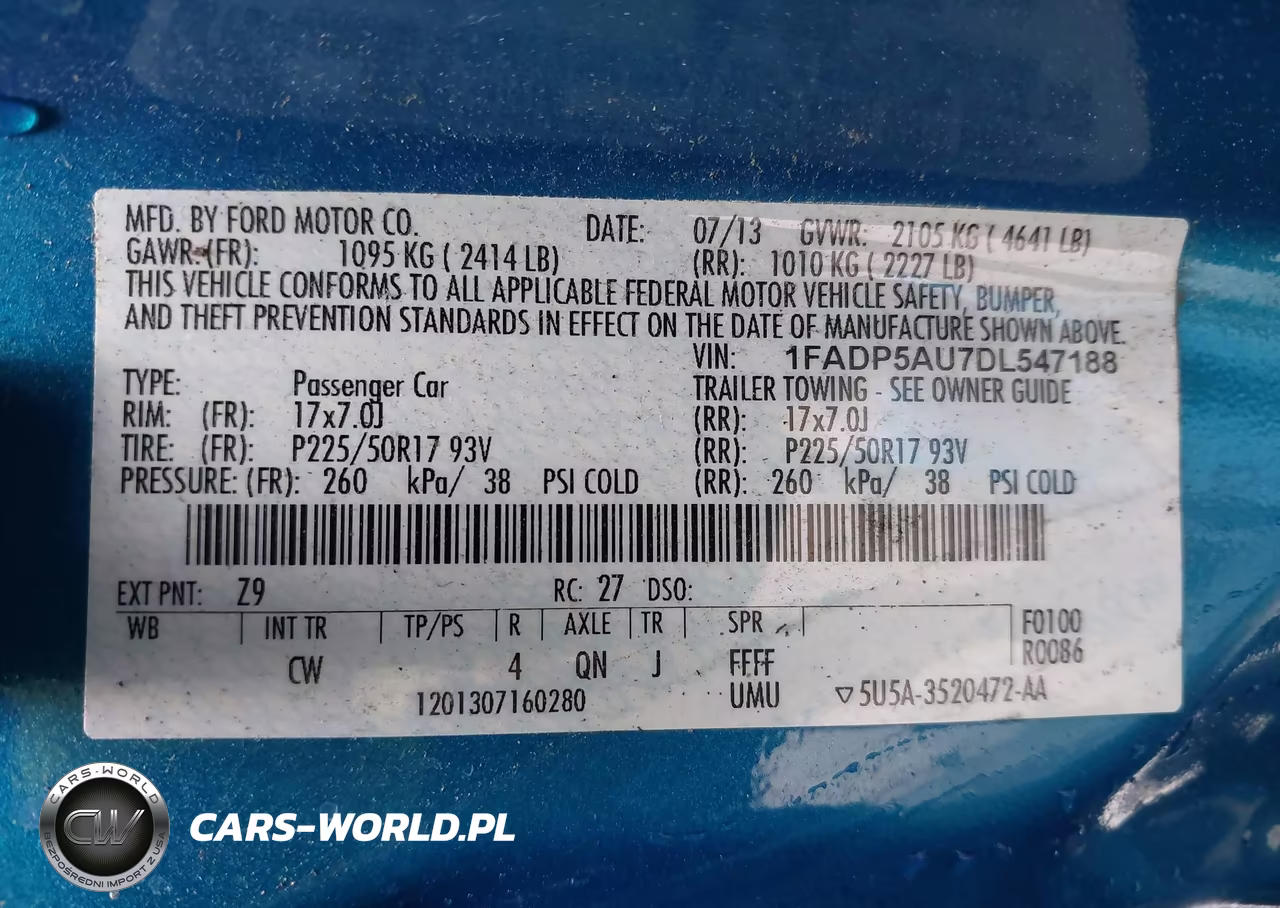 2013 Ford C-Max Hybrid Se VIN:1FADP5AU7DL547188 - 9