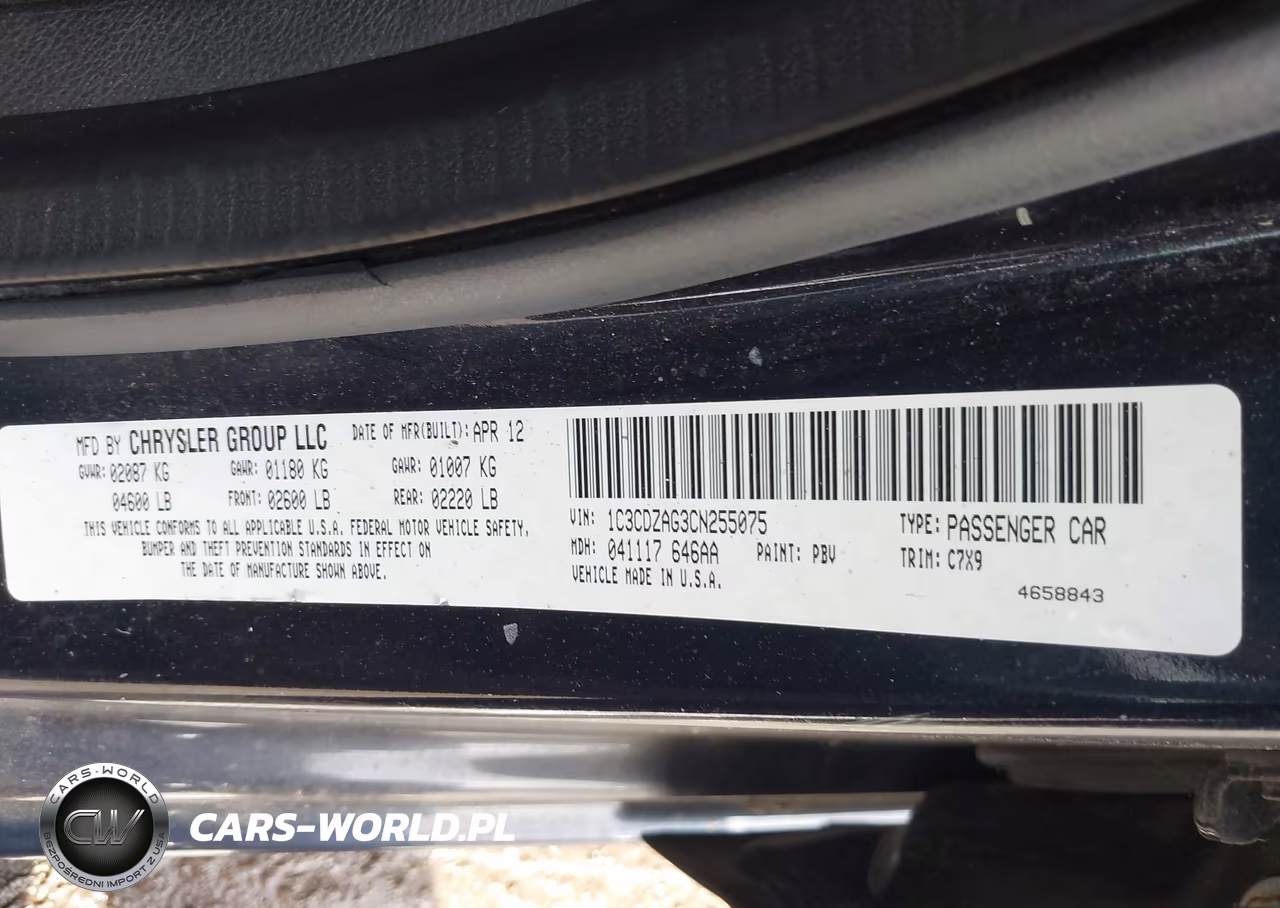2012 Dodge Avenger Se VIN:1C3CDZAG3CN255075 - 9