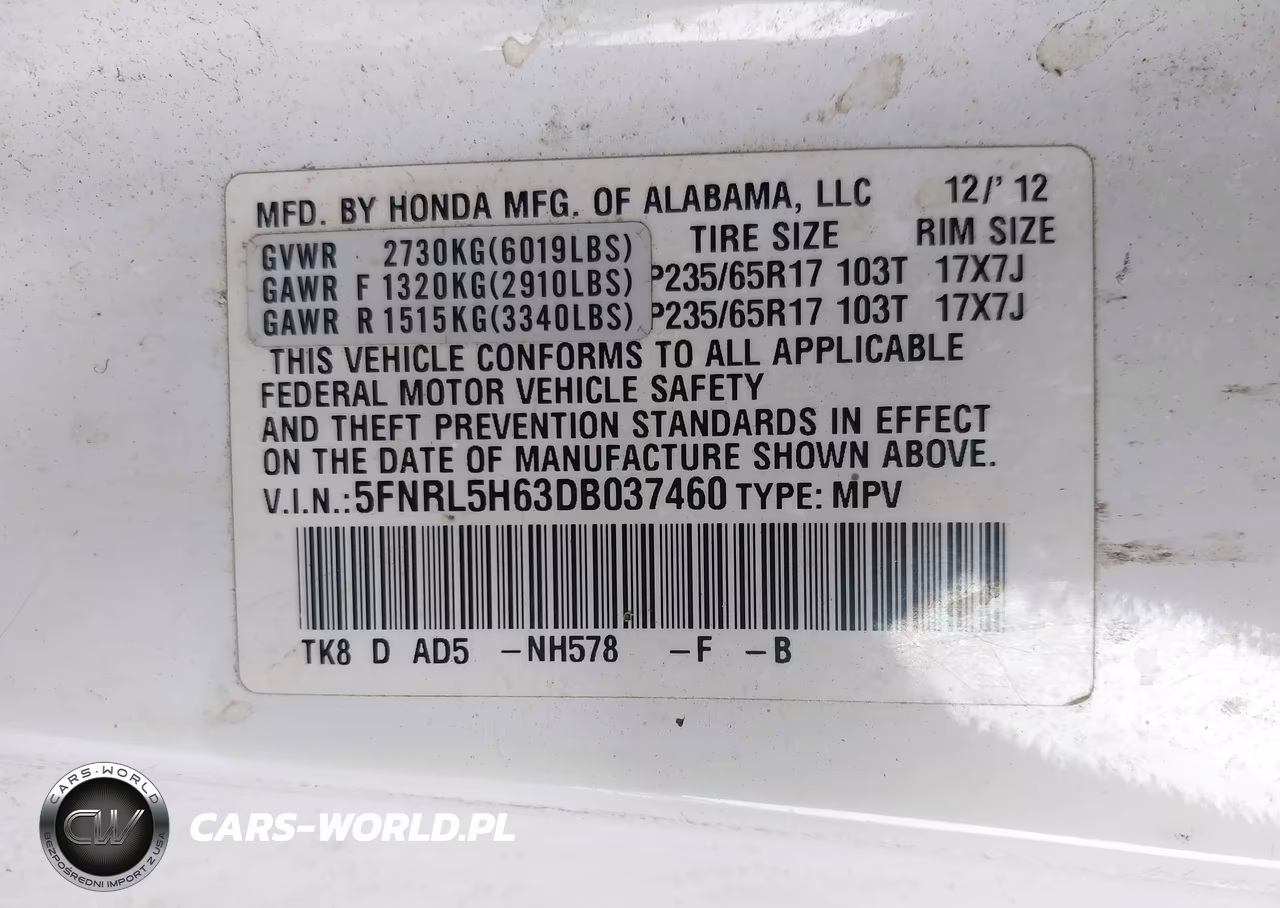 2013 Honda Odyssey Ex-L VIN:5FNRL5H63DB037460 - 9