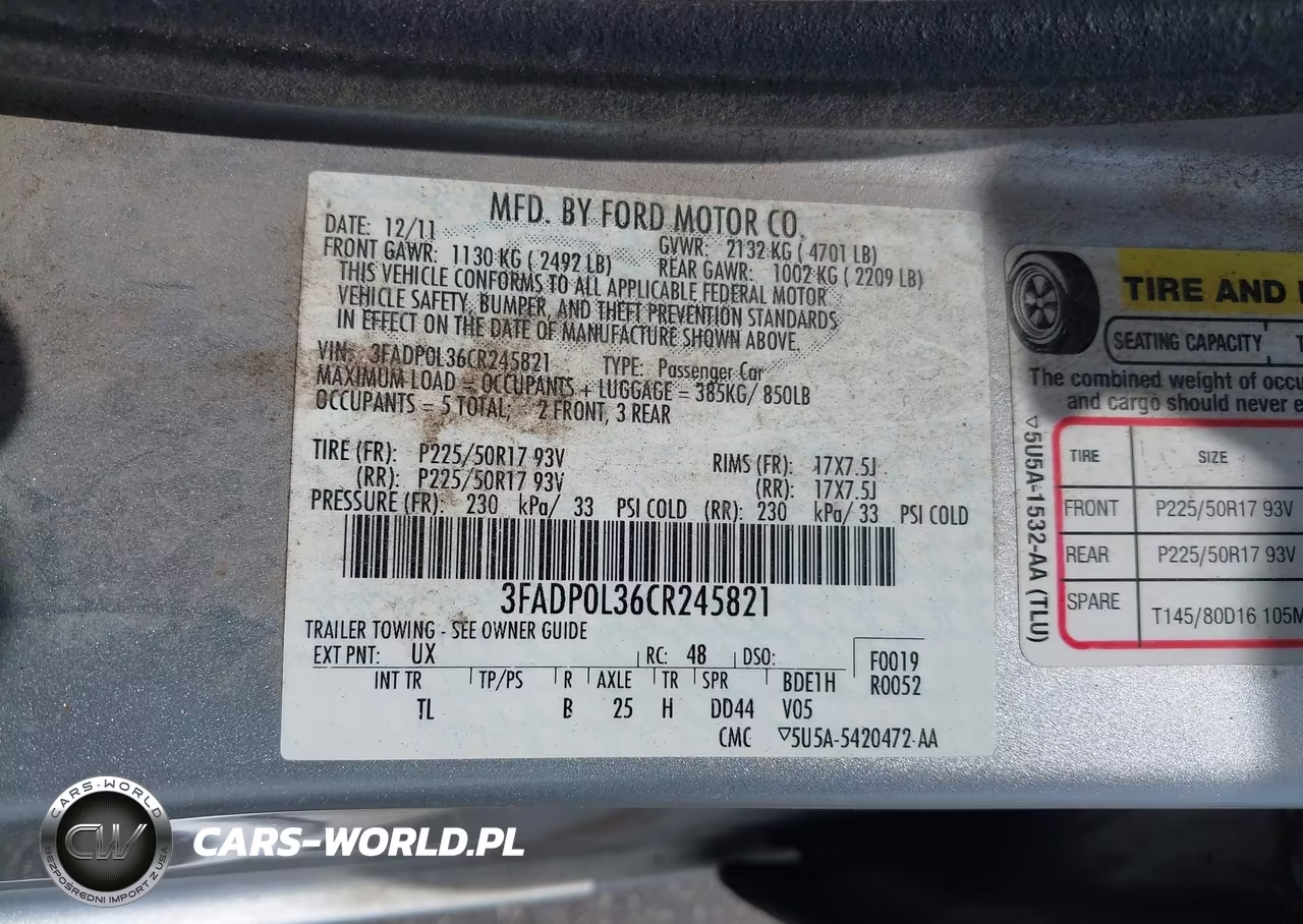 2012 Ford Fusion Hybrid VIN:3FADP0L36CR245821 - 9
