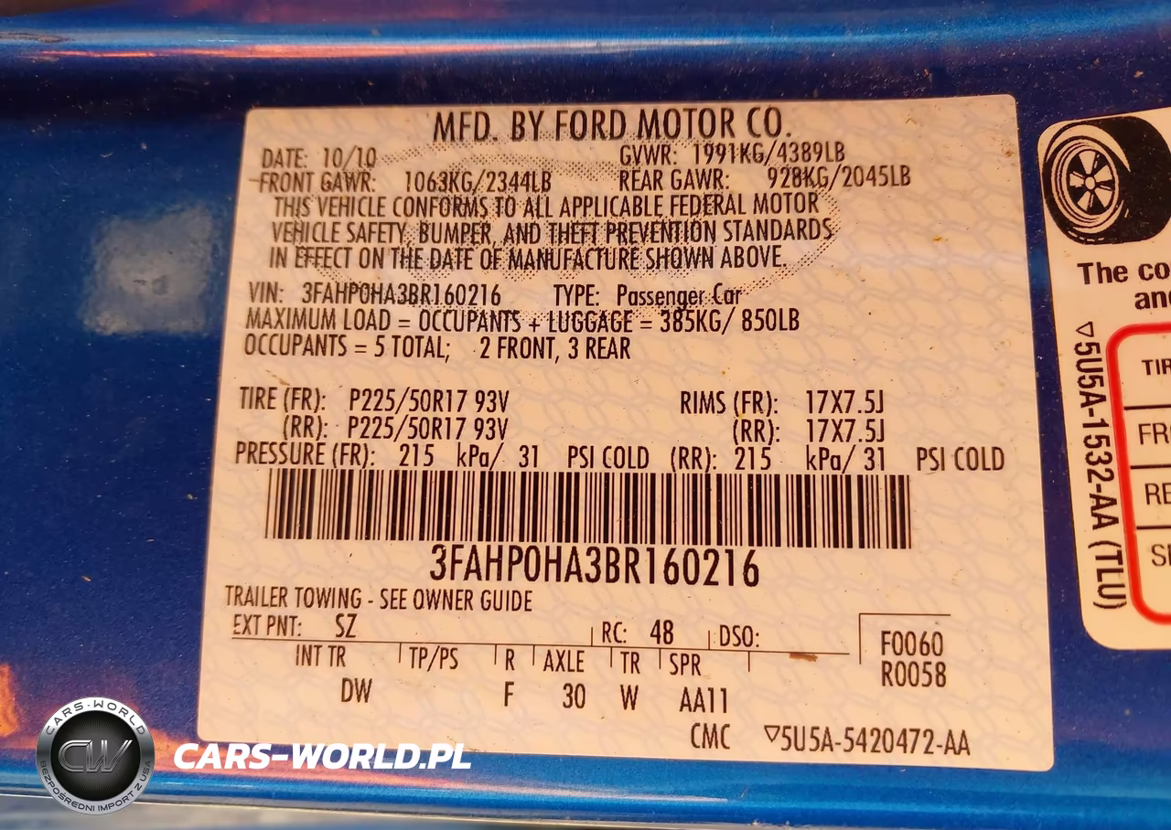 2011 Ford Fusion Se VIN:3FAHP0HA3BR160216 - 9