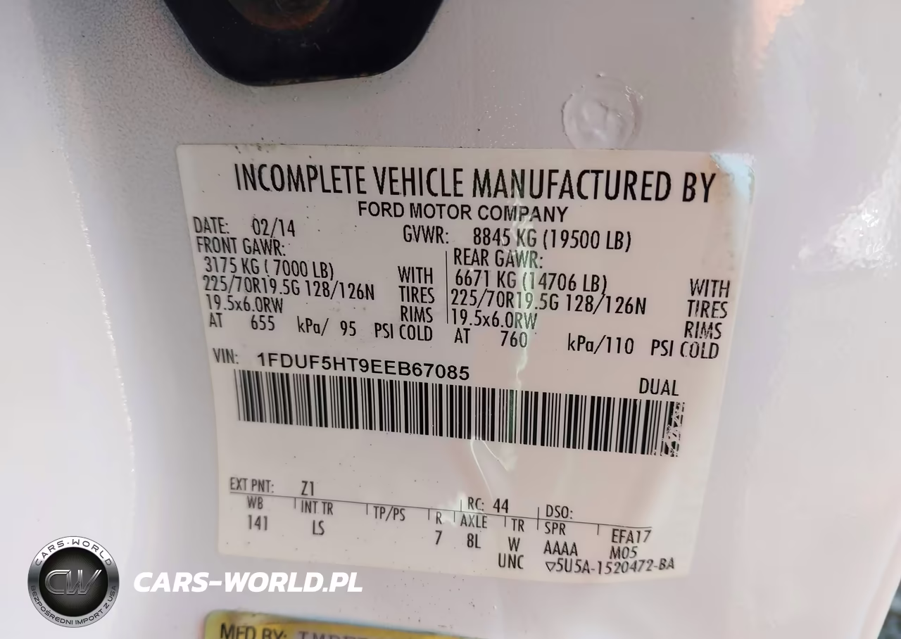 2014 Ford F-550 Chassis Xl VIN:1FDUF5HT9EEB67085 - 9