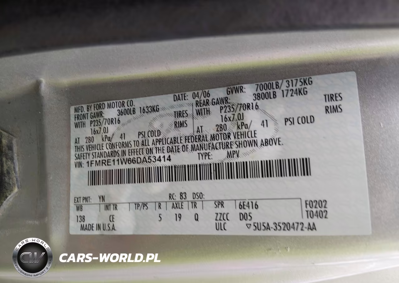 2006 Ford E-150 Xl-Xlt VIN:1FMRE11W66DA53414 - 9