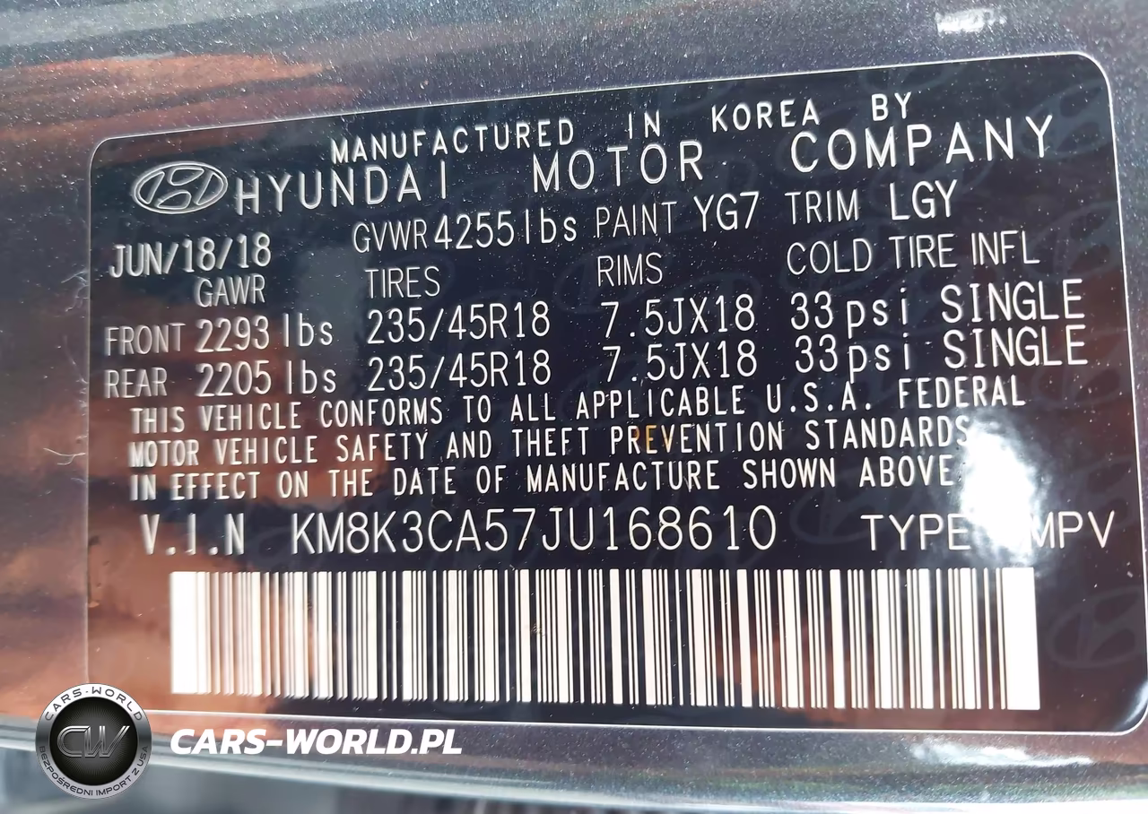 2018 Hyundai Kona Limited VIN:KM8K3CA57JU168610 - 9