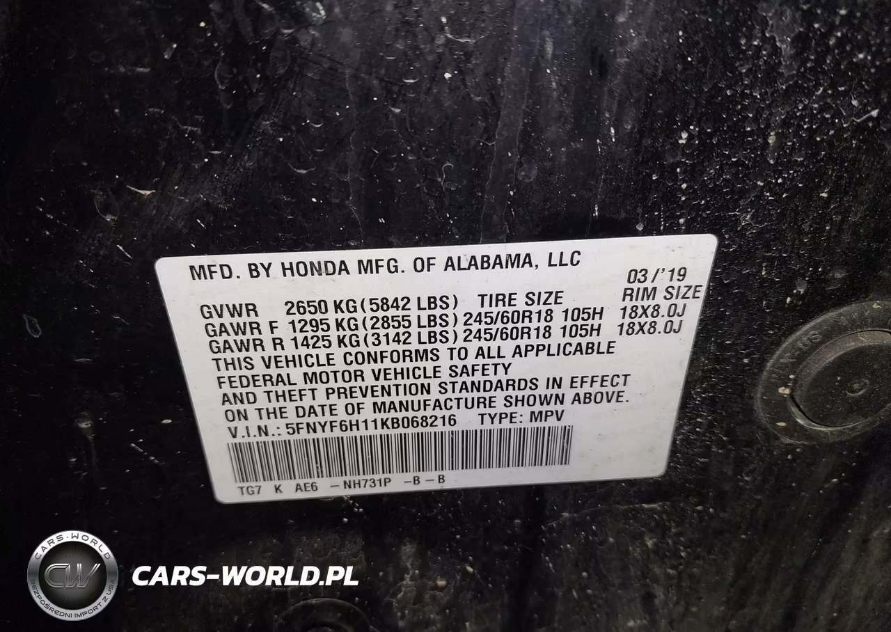 2019 Honda Pilot Lx VIN:5FNYF6H11KB068216 - 9