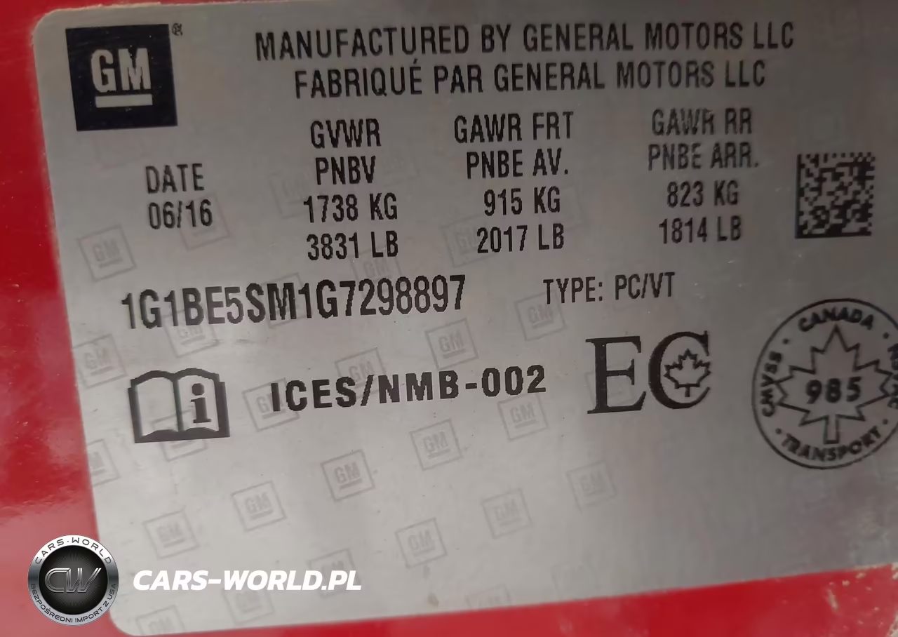 2016 Chevrolet Cruze Lt Auto VIN:1G1BE5SM1G7298897 - 9