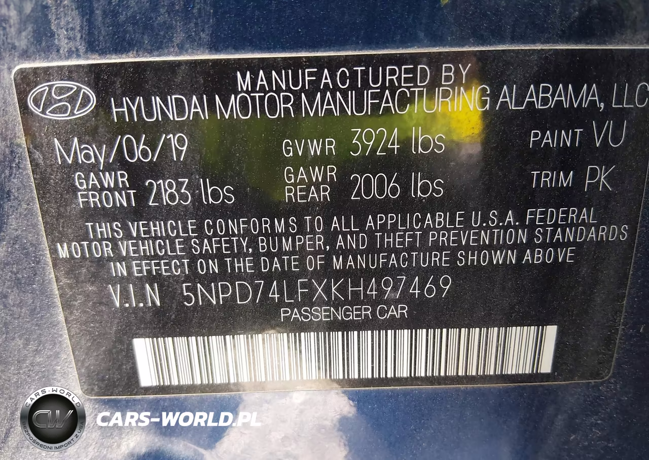2019 Hyundai Elantra Se VIN:5NPD74LFXKH497469 - 9