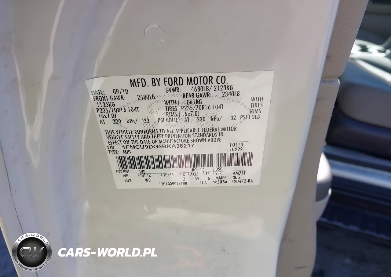 2011 Ford Escape Xlt VIN:1FMCU9DG5BKA36217 - 9