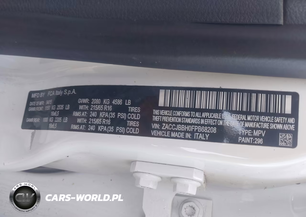 2015 Jeep Renegade Latitude VIN:ZACCJBBH0FPB68208 - 9