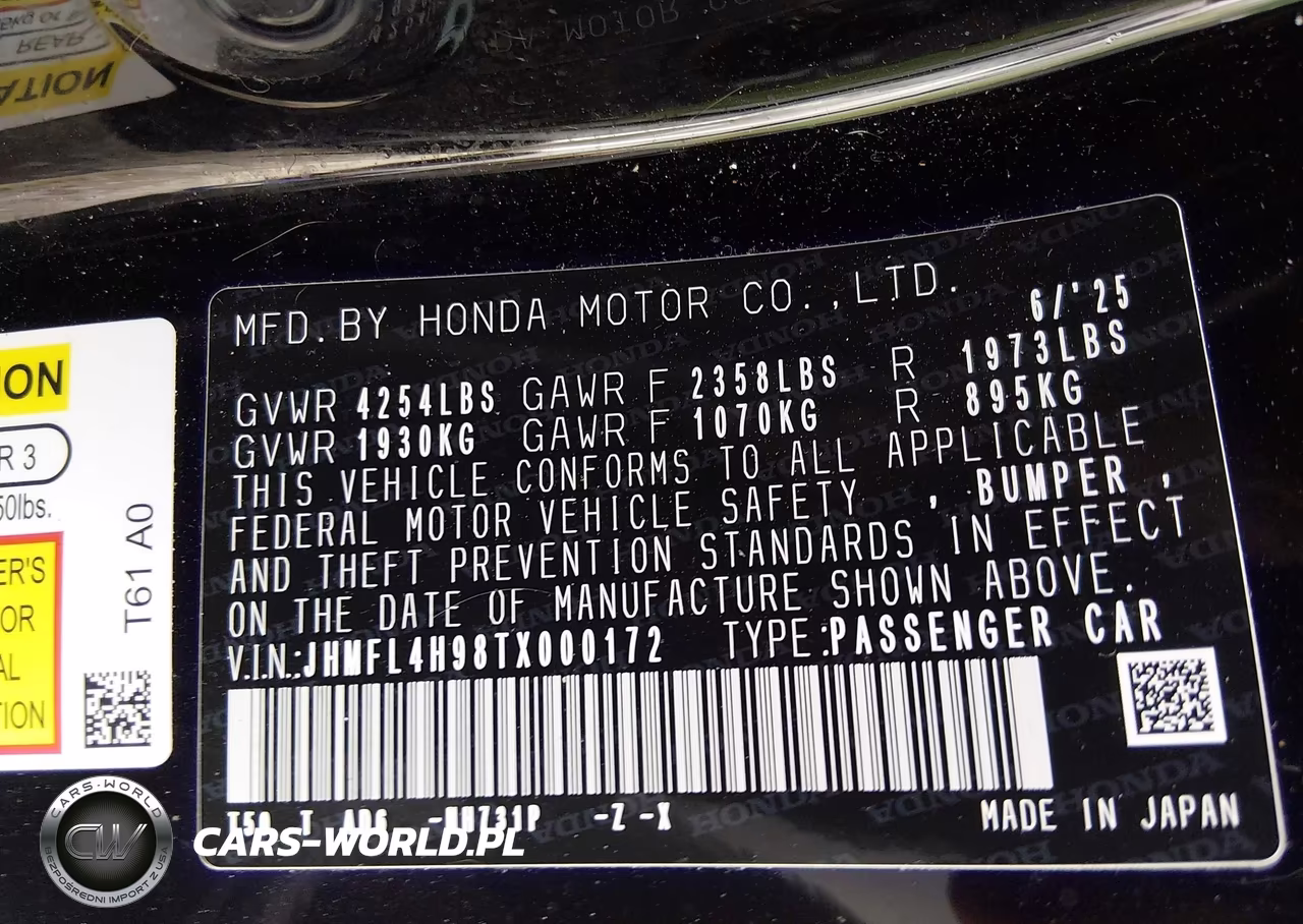 2026 Honda Civic Hybrid Sport Touring VIN:JHMFL4H98TX000172 - 9
