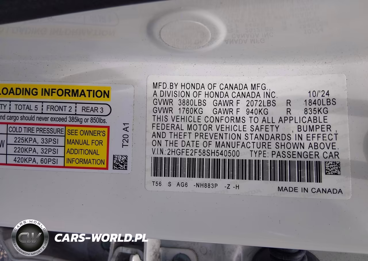 2025 Honda Civic Sport VIN:2HGFE2F58SH540500 - 9