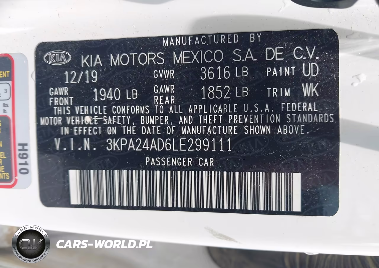 2020 Kia Rio S VIN:3KPA24AD6LE299111 - 9