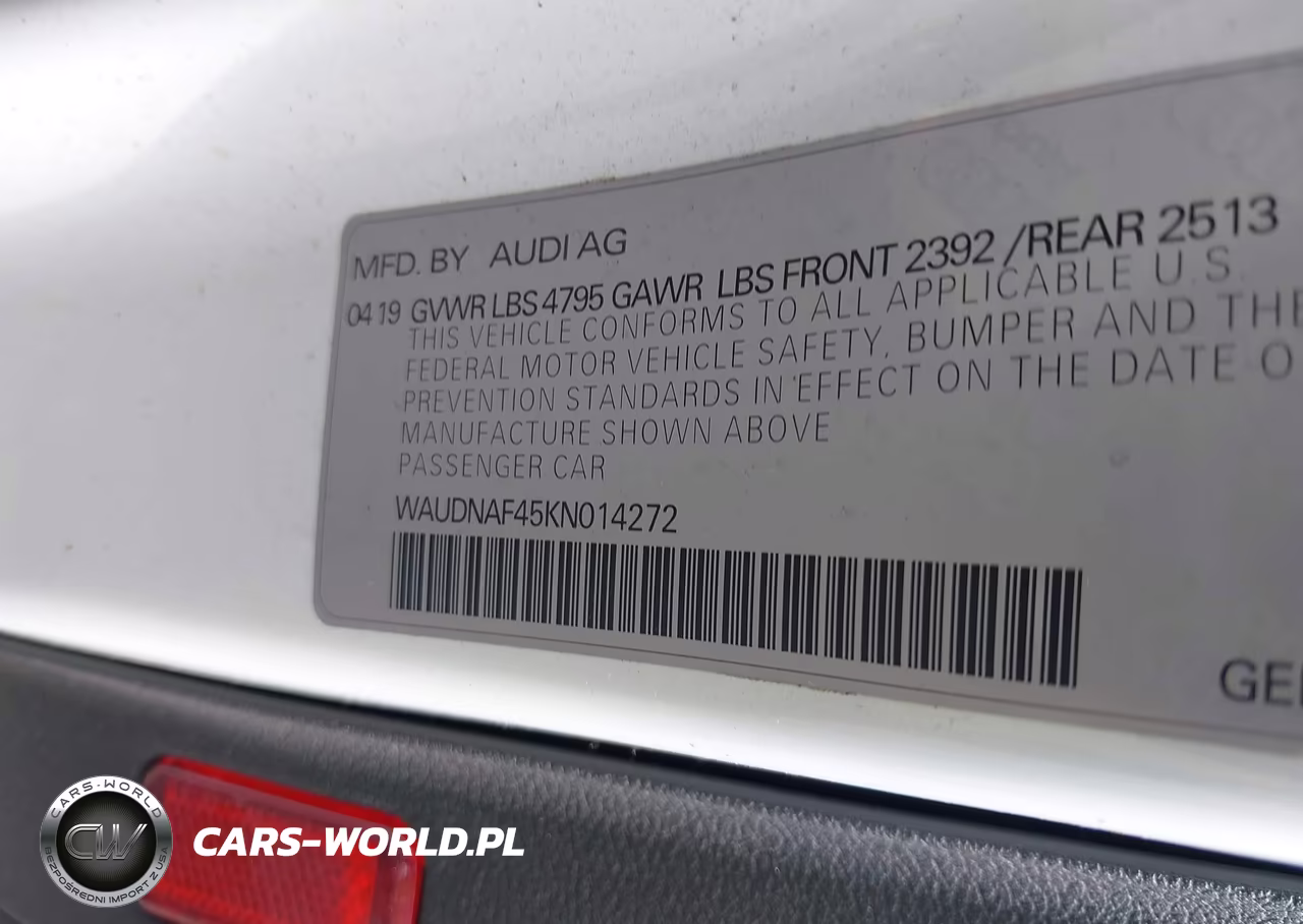 2019 Audi A4 45 Premium VIN:WAUDNAF45KN014272 - 9