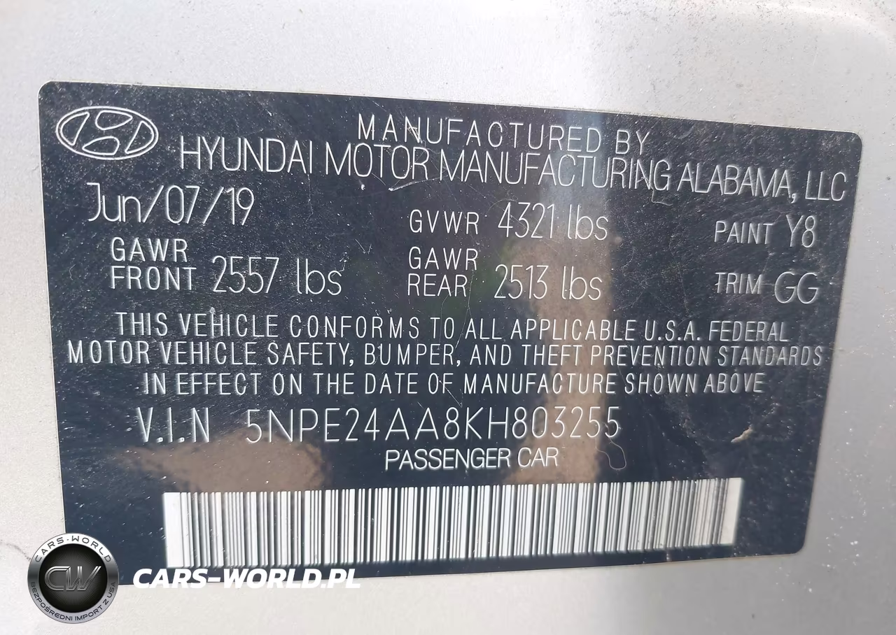 2019 Hyundai Sonata Eco VIN:5NPE24AA8KH803255 - 9