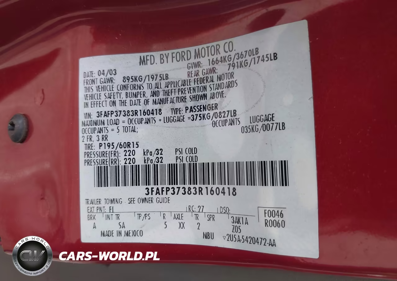 2003 Ford Focus Zx5-Zx5 Comfort VIN:3FAFP37383R160418 - 9