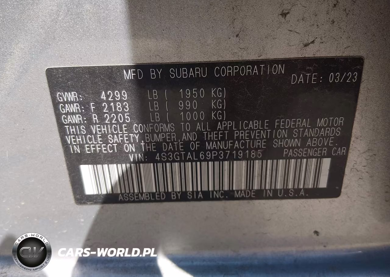 2023 Subaru Impreza Sport 5-Door VIN:4S3GTAL69P3719185 - 9