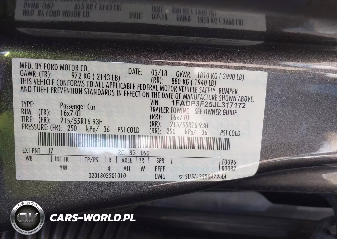 2018 Ford Focus Se VIN:1FADP3F25JL317172 - 9