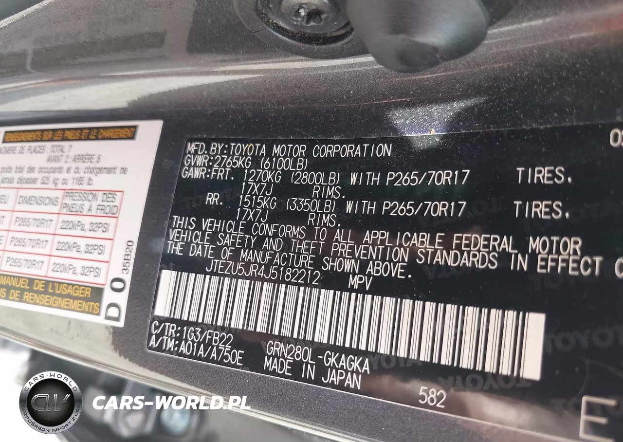 2018 Toyota 4Runner Sr5 VIN:JTEZU5JR4J5182212 - 9
