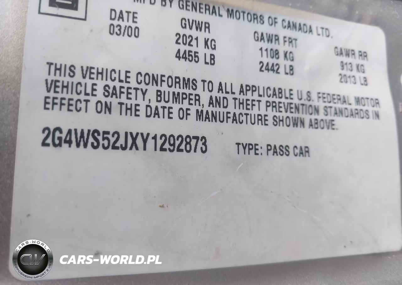2000 Buick Century Custom VIN:2G4WS52JXY1292873 - 9