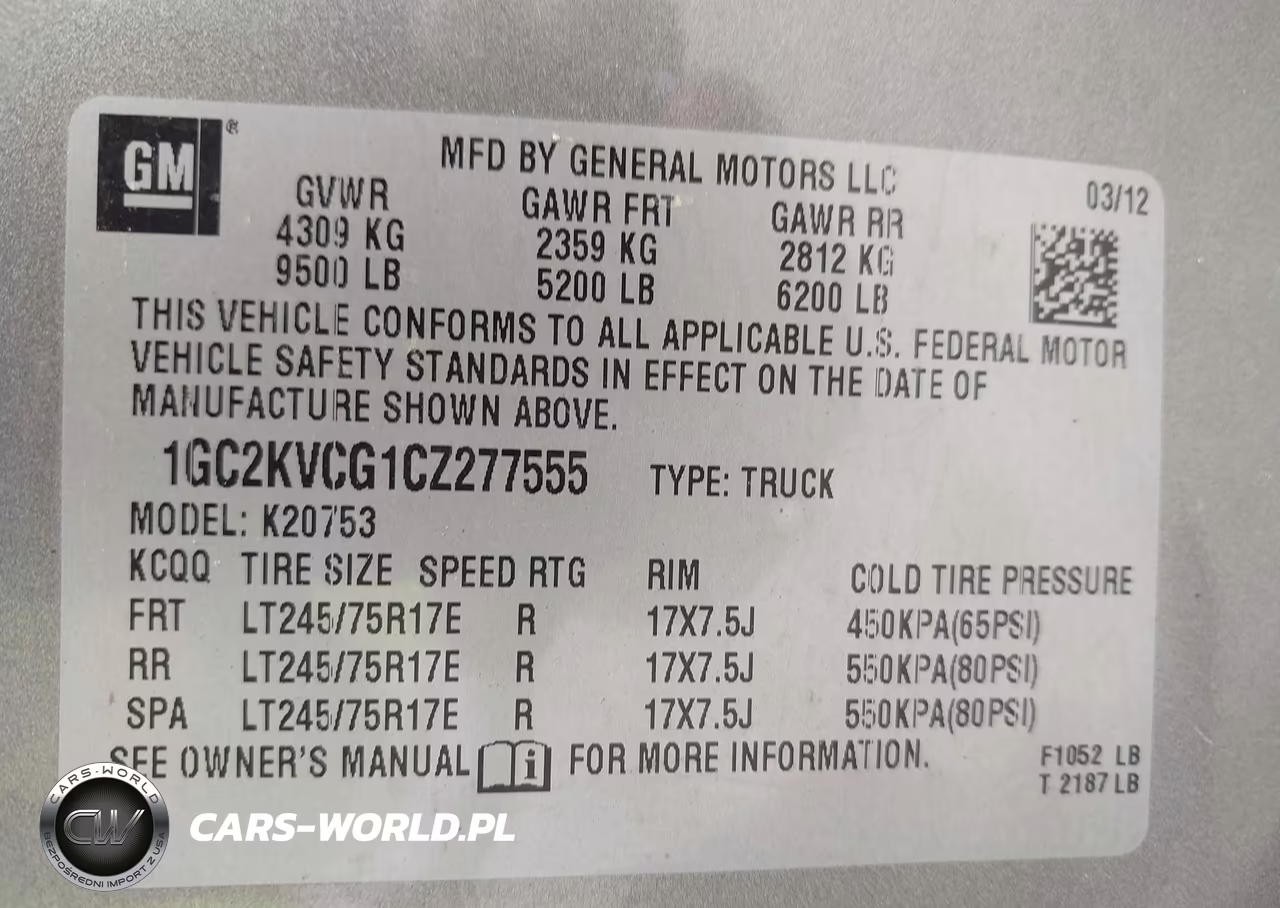 2012 Chevrolet Silverado 2500Hd Work Truck VIN:1GC2KVCG1CZ277555 - 9