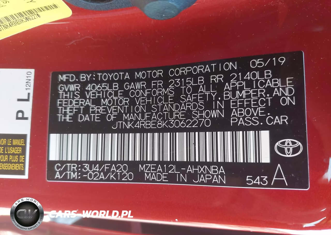 2019 Toyota Corolla Se VIN:JTNK4RBE8K3062270 - 9