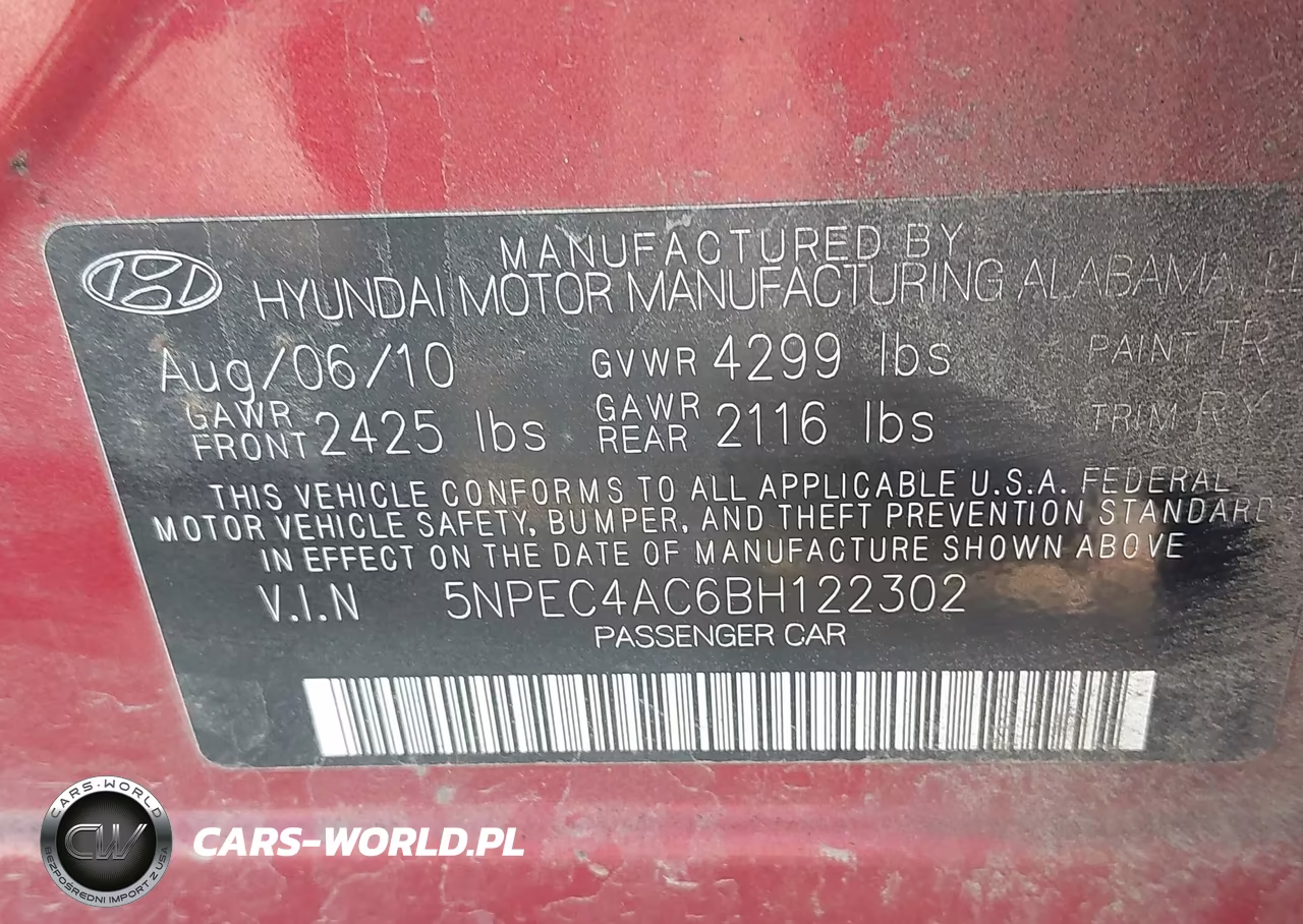 2011 Hyundai Sonata Se VIN:5NPEC4AC6BH122302 - 9