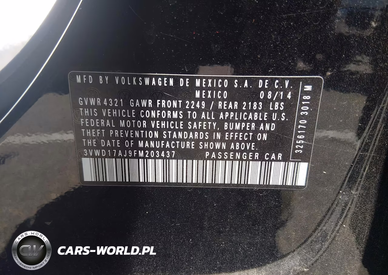 2015 Volkswagen Jetta 1.8T Sport VIN:3VWD17AJ9FM203437 - 9