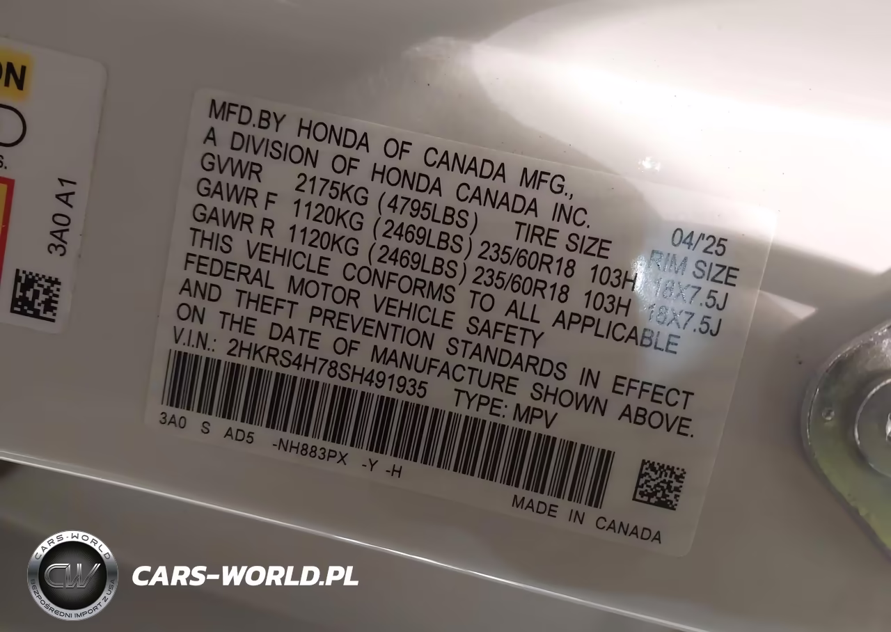 2025 Honda Cr-V Ex-L Awd VIN:2HKRS4H78SH491935 - 9