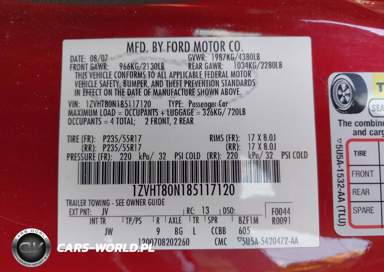 2008 Ford Mustang V6 Deluxe-V6 Premium VIN:1ZVHT80N185117120 - 9