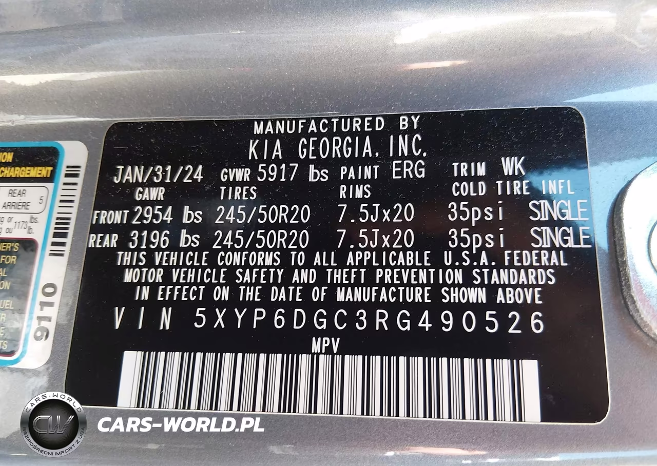 2024 Kia Telluride S VIN:5XYP6DGC3RG490526 - 9