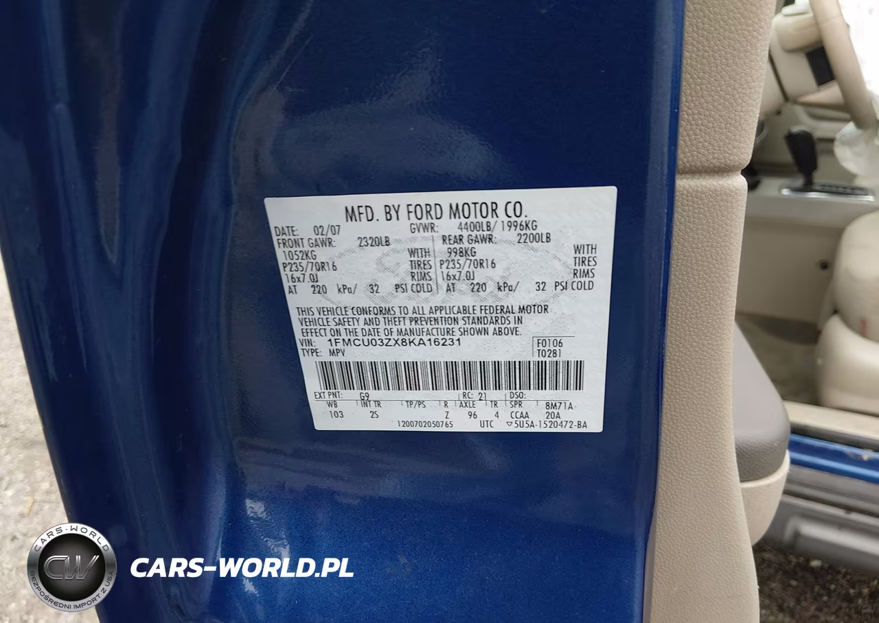 2008 Ford Escape Xlt VIN:1FMCU03ZX8KA16231 - 9