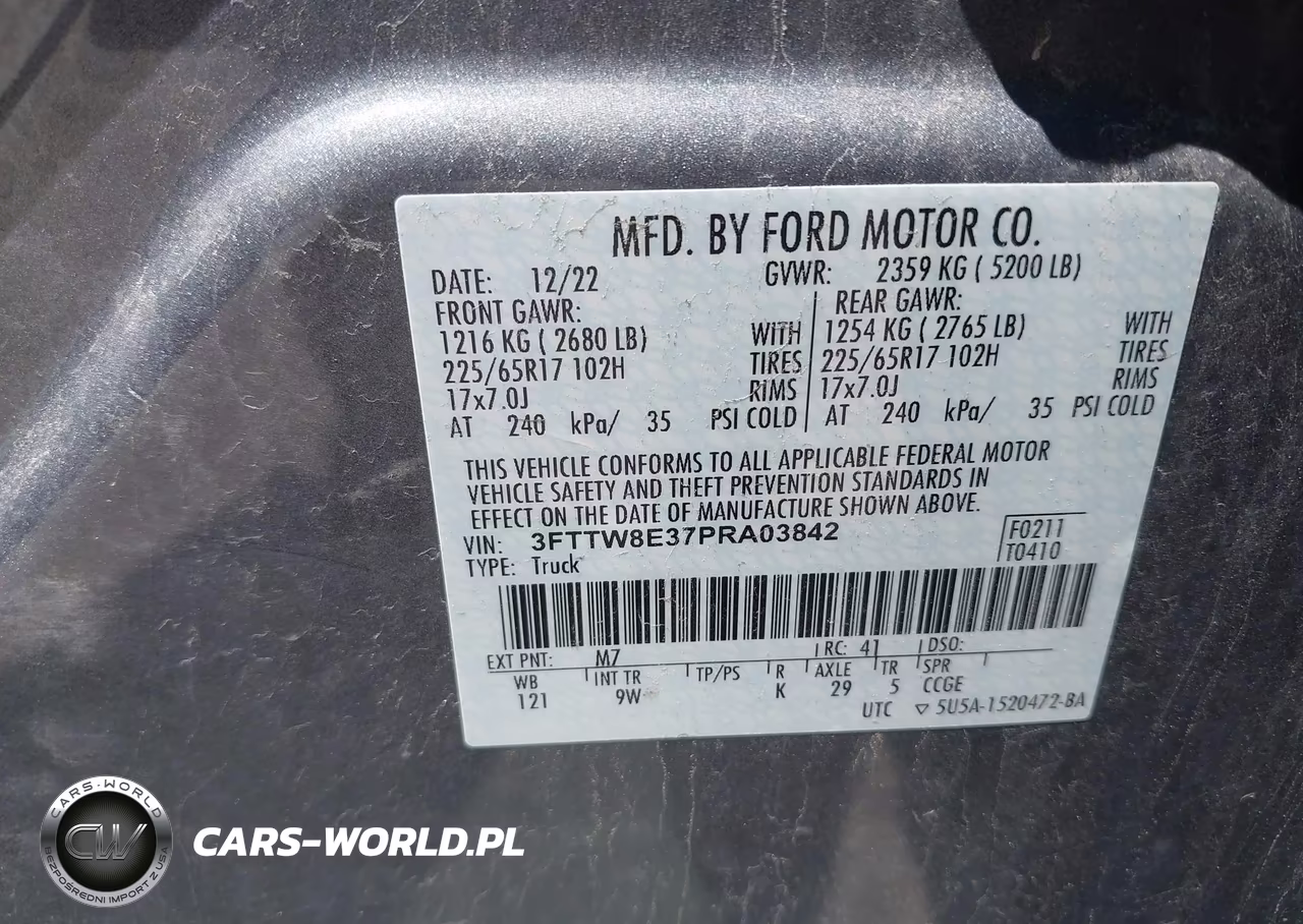 2023 Ford Maverick Xl VIN:3FTTW8E37PRA03842 - 9