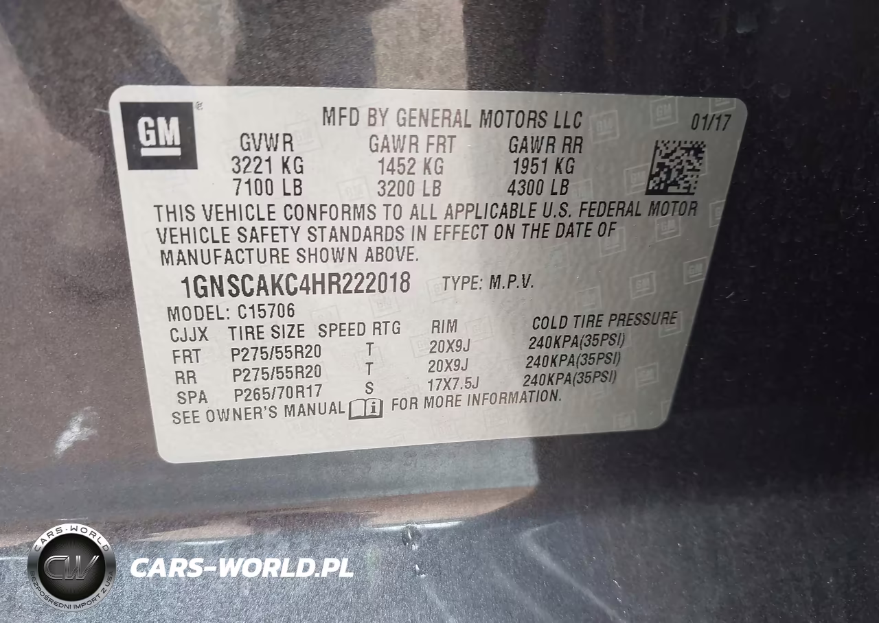 2017 Chevrolet Tahoe Ls VIN:1GNSCAKC4HR222018 - 9