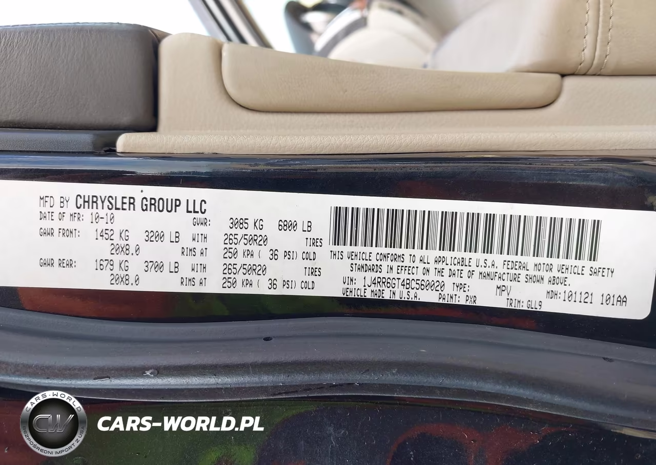 2011 Jeep Grand Cherokee Overland VIN:1J4RR6GT4BC560020 - 9