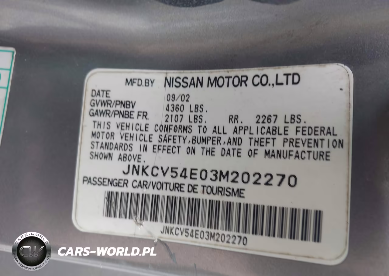 2003 Infiniti G35 Base W-6 Speed Manual VIN:JNKCV54E03M202270 - 9