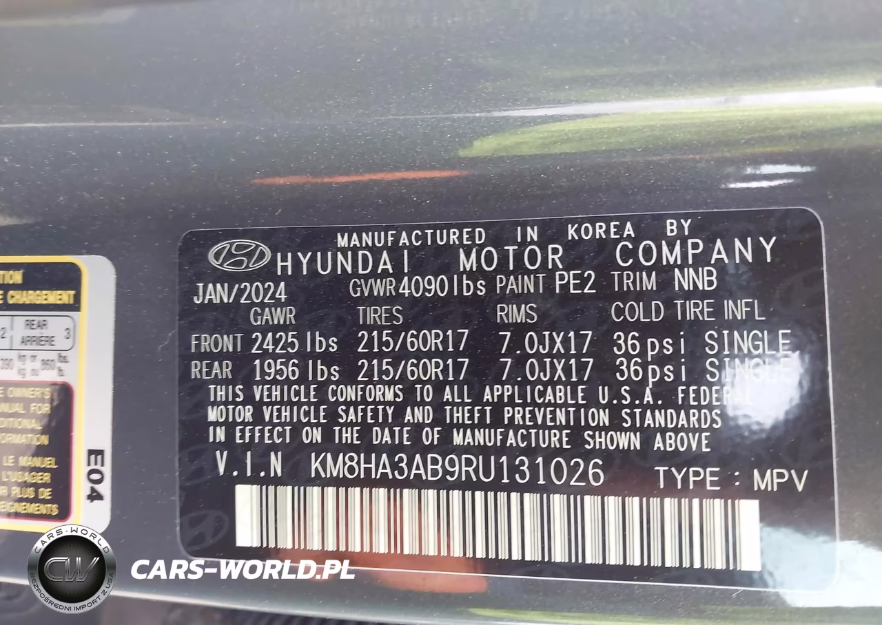 2024 Hyundai Kona Se VIN:KM8HA3AB9RU131026 - 9