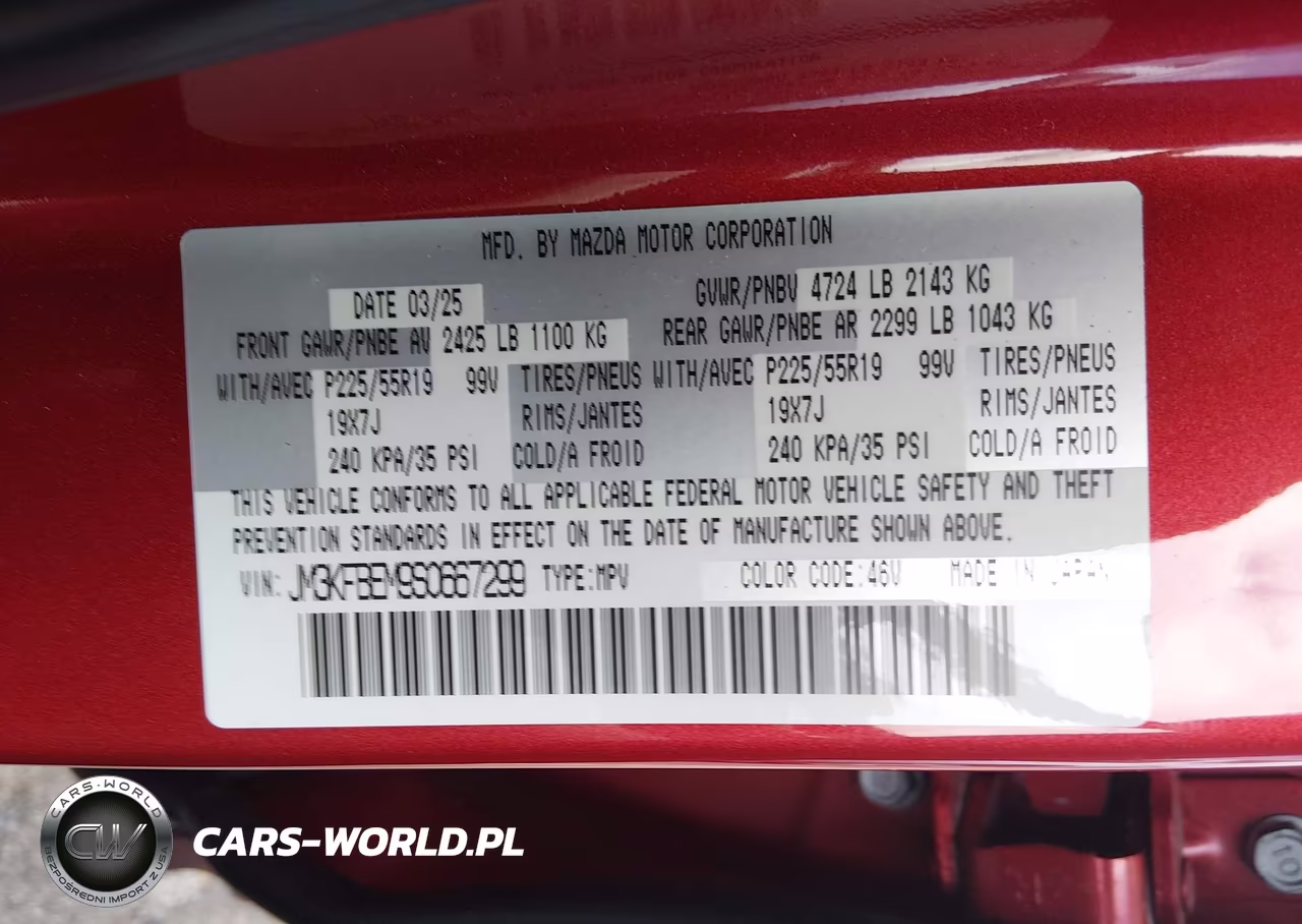 2025 Mazda Cx-5 2.5 S Premium Plus VIN:JM3KFBEM9S0667299 - 9