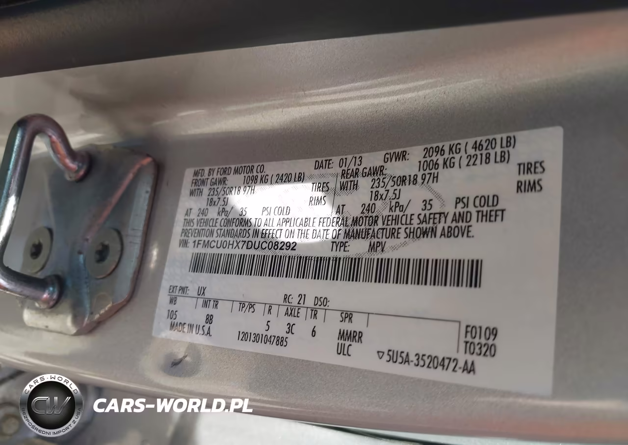 2013 Ford Escape Sel VIN:1FMCU0HX7DUC08292 - 9