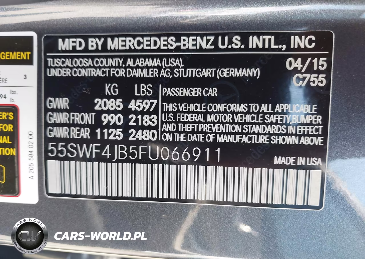 2015 Mercedes-Benz C 300 VIN:55SWF4JB5FU066911 - 9