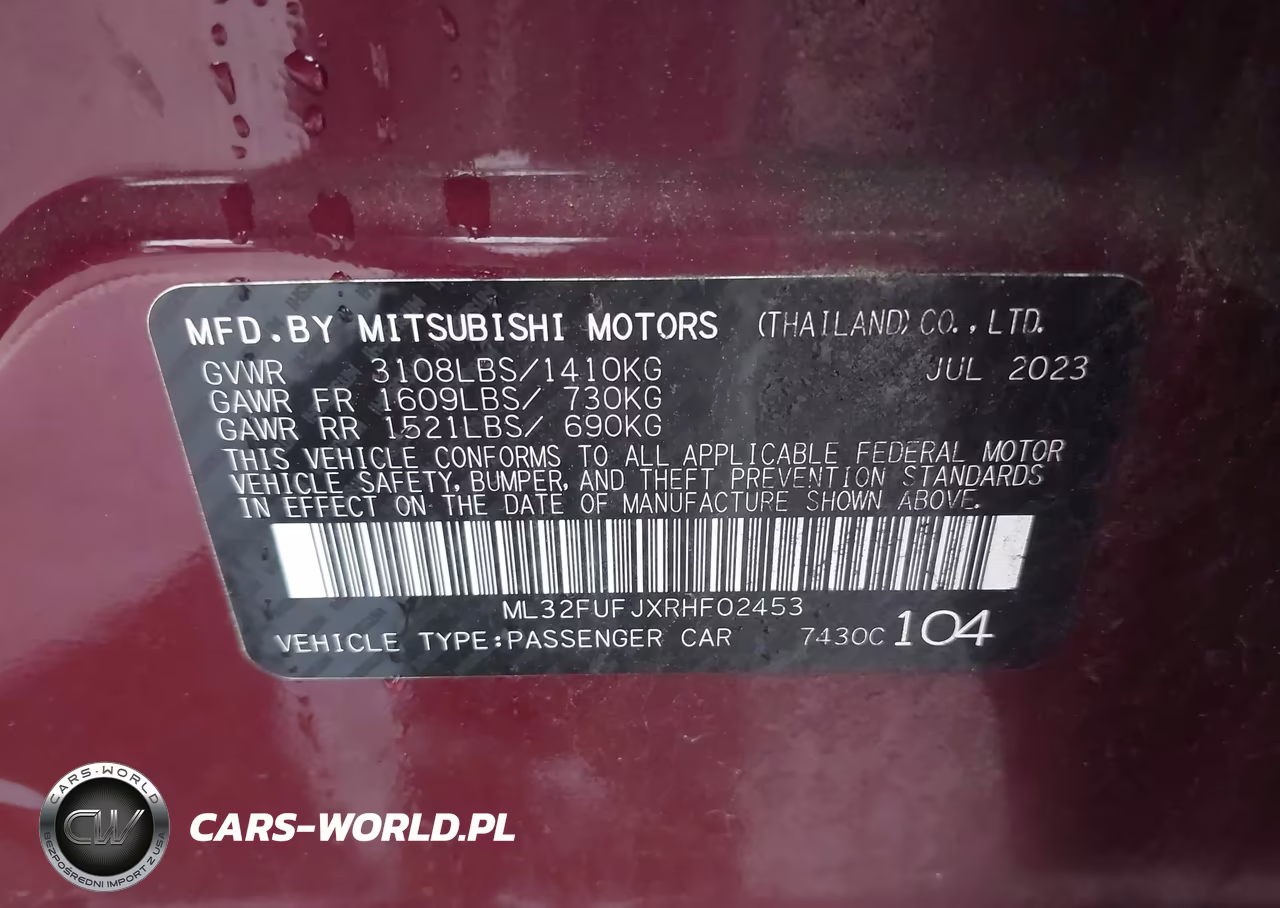 2024 Mitsubishi Mirage G4 Le VIN:ML32FUFJXRHF02453 - 9