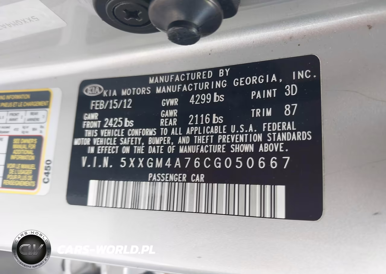 2012 Kia Optima Lx VIN:5XXGM4A76CG050667 - 9