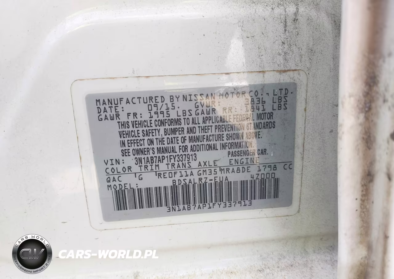 2015 Nissan Sentra Sr VIN:3N1AB7AP1FY337913 - 9