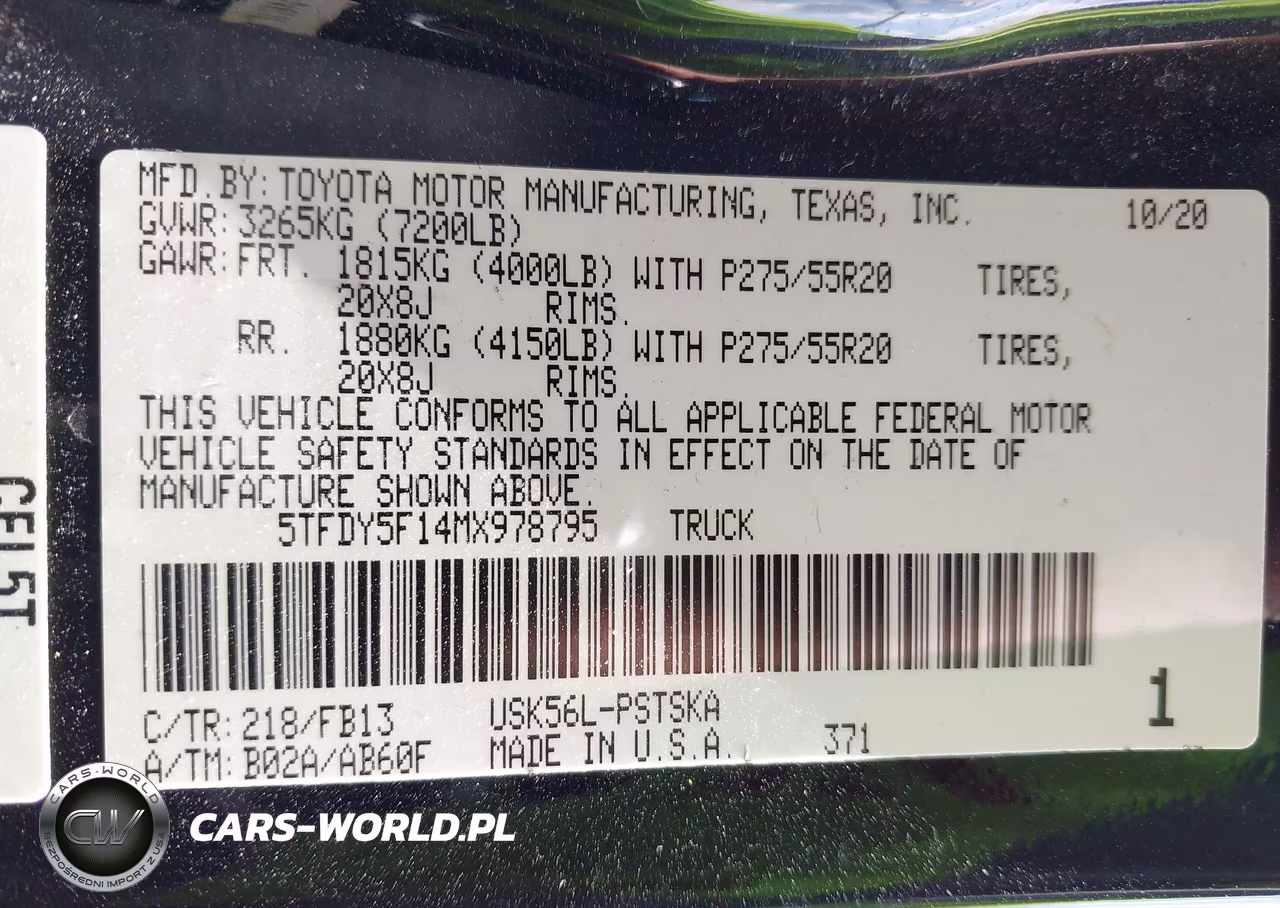 2021 Toyota Tundra Sr5 VIN:5TFDY5F14MX978795 - 9
