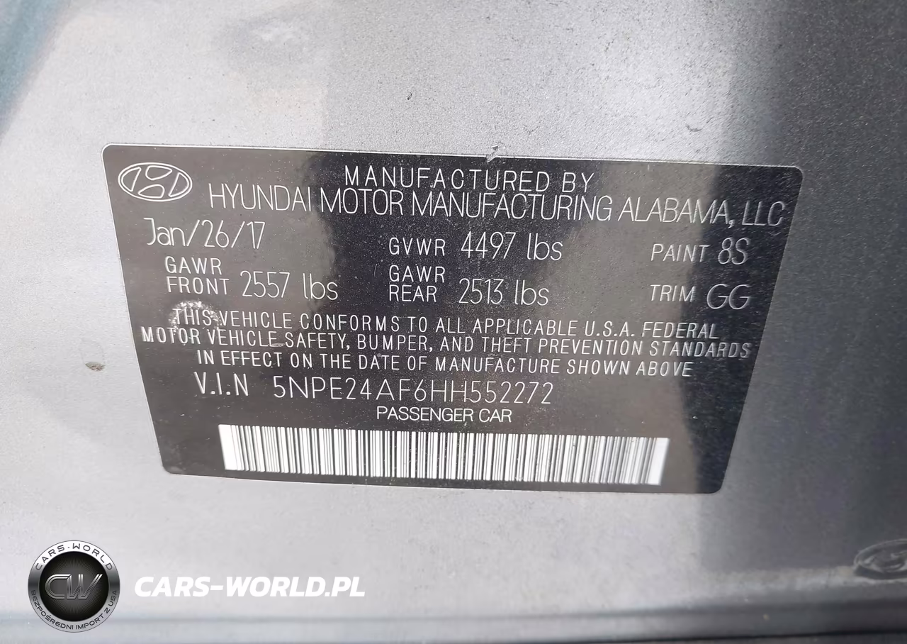 2017 Hyundai Sonata VIN:5NPE24AF6HH552272 - 9