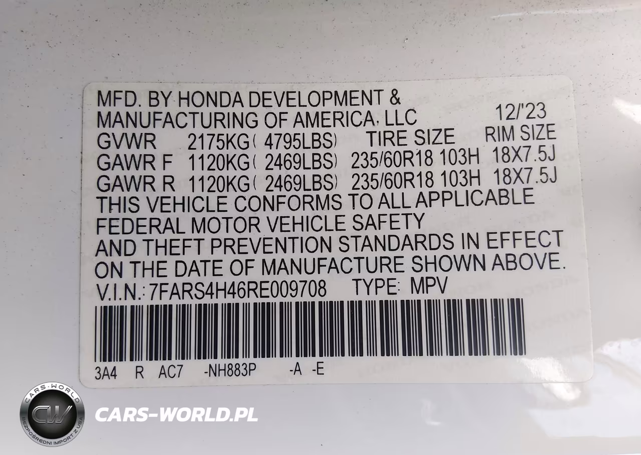 2024 Honda Cr-V Ex Awd VIN:7FARS4H46RE009708 - 9