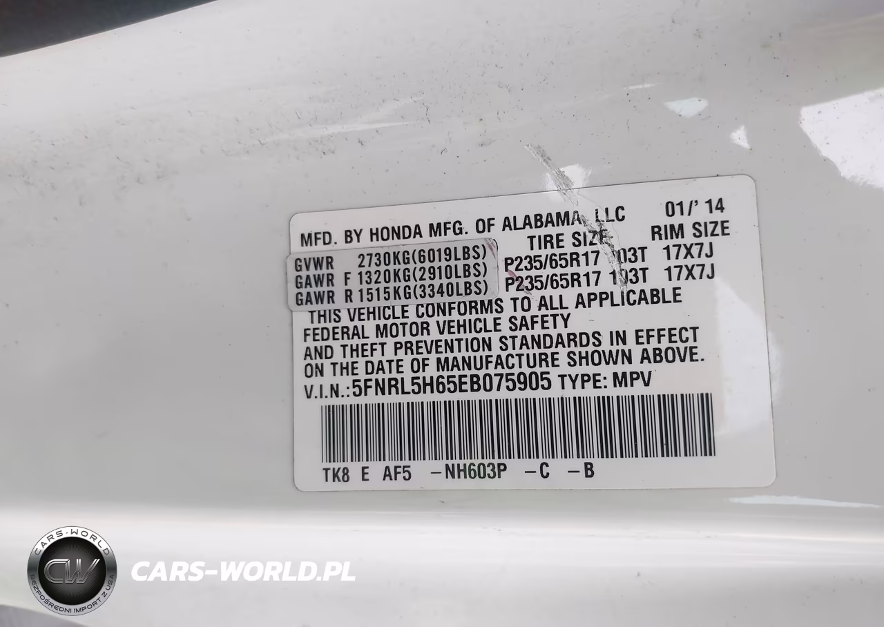 2014 Honda Odyssey Ex-L VIN:5FNRL5H65EB075905 - 9