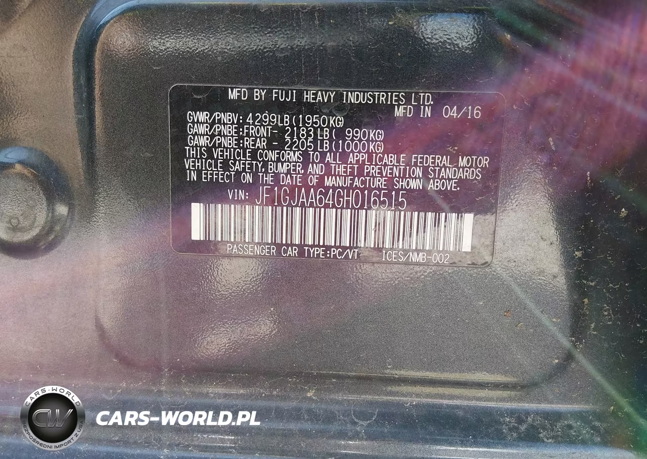 2016 Subaru Impreza 2.0I VIN:JF1GJAA64GH016515 - 9