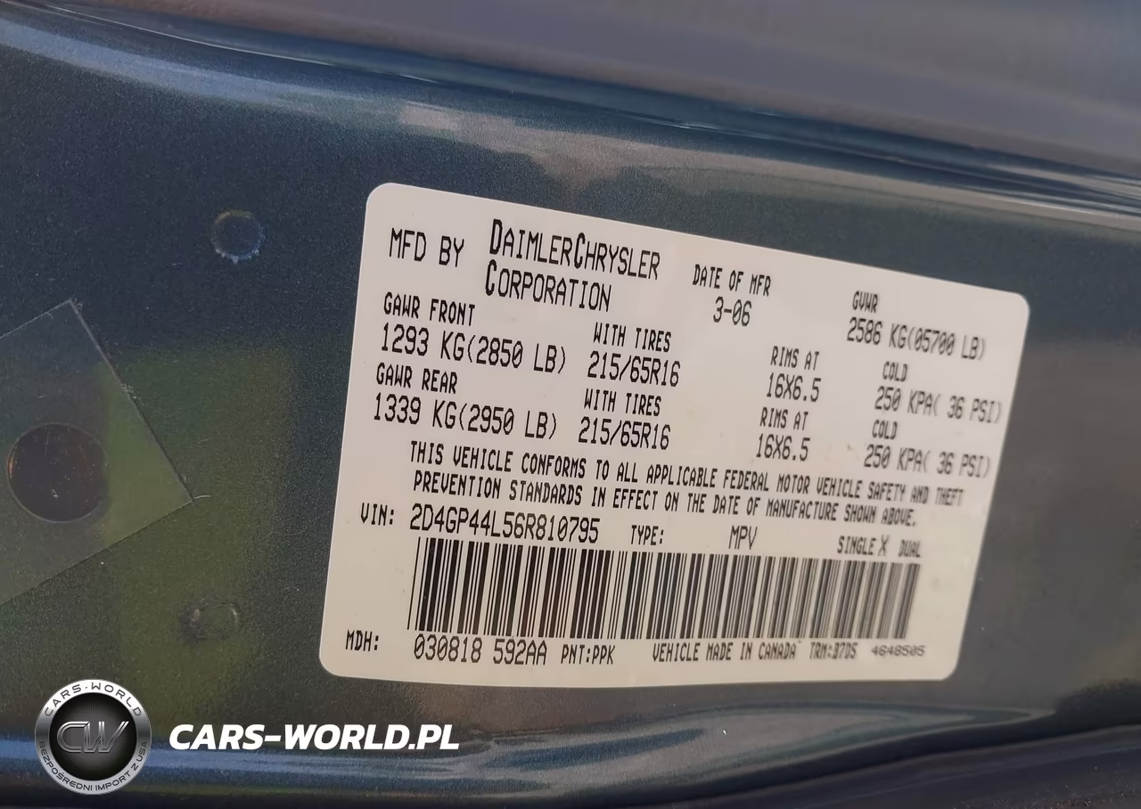 2006 Dodge Grand Caravan Sxt VIN:2D4GP44L56R810795 - 9