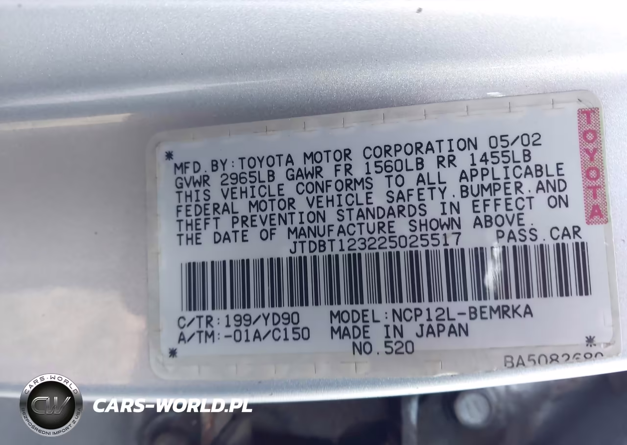 2002 Toyota Echo VIN:JTDBT123225025517 - 9