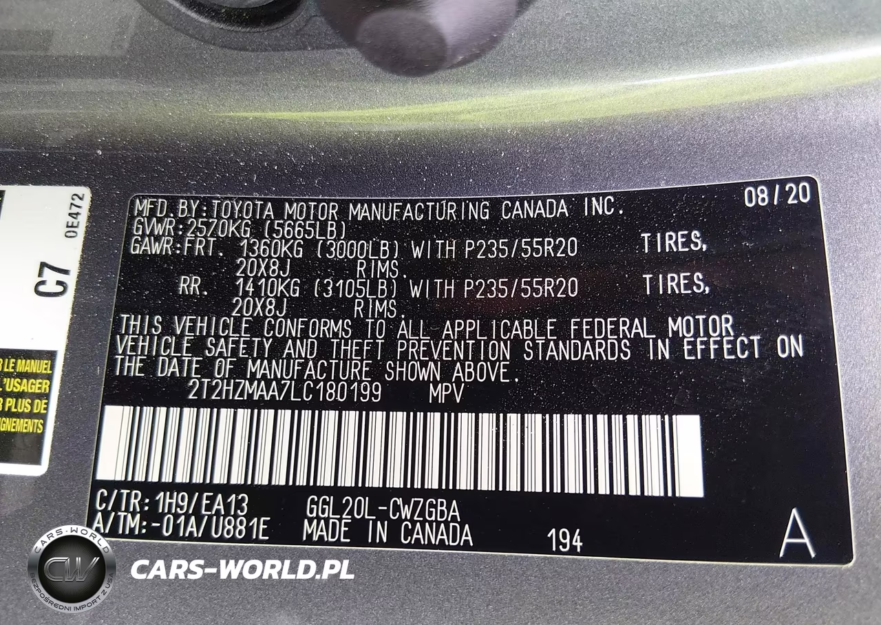 2020 Lexus Rx 350 VIN:2T2HZMAA7LC180199 - 9